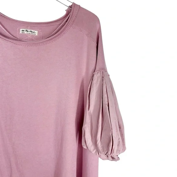 WE THE FREE Blossom Tee in Mauve Oversized Tee with Balloon Short Sleeve Medium - Picture 3 of 14
